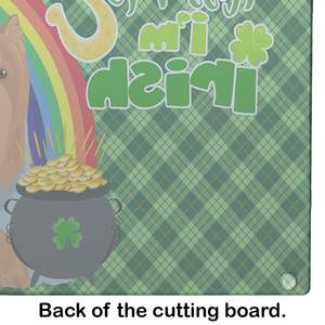 Tabla de cortar del día de San Patricio Yorkshire Terrier, capa completa de bronceado azul, vidrio templado decorativo, utensilio de cocina grande para servir - Product Image 5