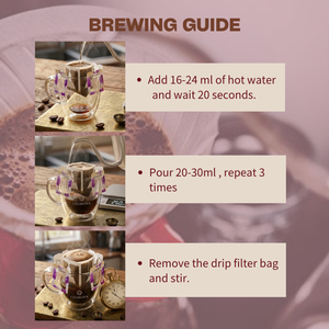 กาแฟดริปพรีเมียมเอธิโอเปียเกรด G1 คั่วเข้ม บรรจุในถุงกรองแบบพกพา น้ำหนัก 10 กรัม - Product Image 3