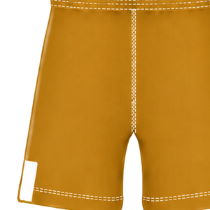 Mustard <b>Yellow</b> White Rugby <b>Shorts</b> Elastic Waist Drawstring Athletic Performance Training Match Team Sportswear Lightweight Rugby - Product Image 3