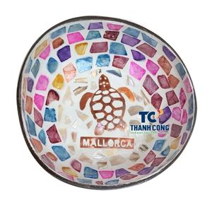 Offre Spéciale NOUVELLE ARRIVÉE Bol en Noix de Coco Personnalisé Souvenir Incrustation Nacre Tortue Marine Décoration Boutique Cadeaux - Product Image 1