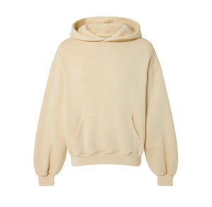 Sweat-shirt à capuche unisexe bordeaux brodé en molleton bouclette décontracté tricoté à manches longues avec poche couleur unie coupe oversize hiver - Product Image 6