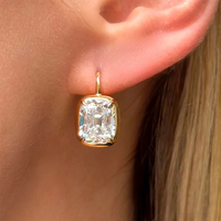 Boucles d'oreilles clous vintage pour femme en or 14k 18k avec diamants de laboratoire IGI, forme coussin 8 carats, style Kendall, bijoux fins, cadeau