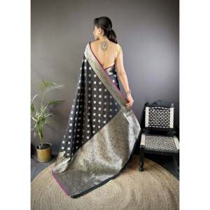Sari de Seda Lichi Vaishali Banarasi - Sari Tradicional Tejido a Mano - Product Image 6