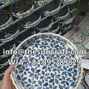 ถาดเสิร์ฟฝังมุกหรูหราเป็นมิตรกับสิ่งแวดล้อม งานฝีมือทำมือ ถาดอเนกประสงค์เพื่อการจัดเก็บอย่างยั่งยืน - Product Image 6