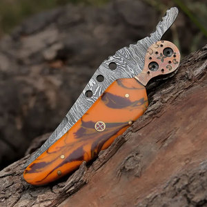Damascus Steel Folding Knife Handmade Pattern Steel Compact Pocket <b>Tool</b> Outdoor <b>Camping</b> Hiking Fishing Travel Everyday Use - Product Image 5