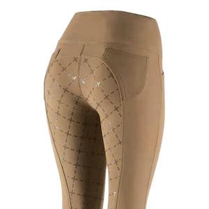 Pantalones de equitación de cintura alta para mujer, largos, con cierre de botón y bolsillos, de color sólido, tejido de punto, spandex y nailon. - Product Image 6