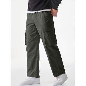 2025 hommes décontracté Cargo pantalon léger imperméable Stretch taille élastique cordon coupe ample pantalon tactique - Product Image 1