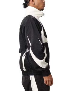 Men's Streetwear Color Block Windbreaker <b>Jacket</b> Vintage High Neck <b>Zip</b> <b>Up</b> Sporty Track <b>Jacket</b> Hip Hop Loose Outerwear - Product Image 4