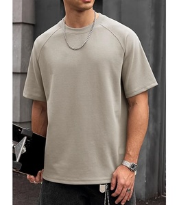 T-shirt décontracté à manches courtes pour homme, 100 % coton, col rond et épaules tombantes, couleur unie, coupe oversize, prix de gros, provenance du Bangladesh - Product Image 3