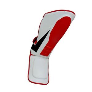 Protections de tibias MMA Muay Thai, protections de jambes pour le kickboxing, blanc, rouge, noir, en cuir, fermeture à boucle, légères, protection pour adultes - Product Image 2