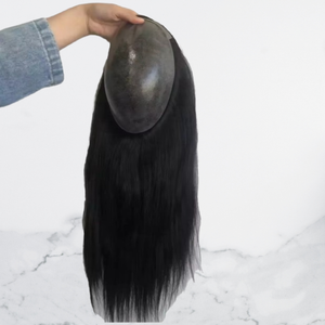 ทูเป้ผมแท้ Remy สำหรับผู้ชาย ฐาน PU แบบลูกไม้ ความหนาแน่น 150% ระบบผมธรรมชาติ - Product Image 1