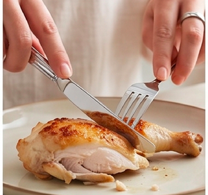Modern Stainless Steel Flatware Set With High <b>Mirror</b> Polish Dishwasher Safe Wedding Cutlery 4 Piece Set - Product Image 4