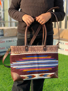 Nouveau véritable fait à la main usiné aztèque en cuir sacs fourre-tout femmes élégant sac à provisions élégant Style Vintage parfait accessoire sacs en cuir - Product Image 3