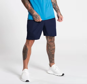 Men's Color Blocking Sporty T-Shirt <b>Set</b> Crew Neck Short Sleeve Quick Dry Summer Workout Clothes Blue Navy Shorts - Product Image 4