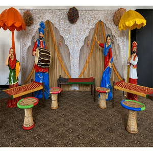 Estatuas Clásicas y Duraderas de Bailarines Punjabi para Decoración, Estatuas de Bhangra Punjabi Personalizadas de Tamaño Real para Eventos Interiores y Exteriores, Reino Unido, Londres - Product Image 1