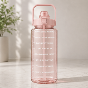 Botella de Agua Motivacional de 2000 ml, Portátil, Antiderrames, con Recordatorio de Hidratación para Niños y Adultos - Product Image 1