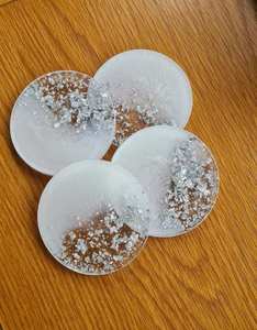 Sous-verre carré personnalisé en résine époxy, fait main, écologique, diamètre 400 mm, pour promotion, accessoire de table décoratif - Product Image 4