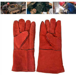 Direct Factory Supply High Quality Leather Welding Work <b>Gloves</b> Kevlar Palm Lining Heat Resistant Construction Welder <b>Gloves</b> - Product Image 2