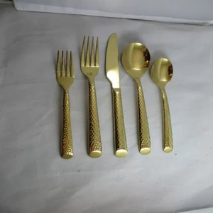 Ensemble de couverts en acier inoxydable plaqué argent, finition miroir, manche court, passe au lave-vaisselle, design minimaliste, pour occasions spéciales, 3 mm - Product Image 1
