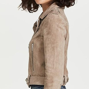 Custom Women <b>Suede</b> Leather <b>Jacket</b> Trendy Elegant Soft Finish Winter Fashion OEM - Product Image 4