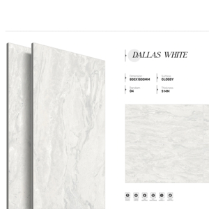 กระเบื้องพอร์ซเลนเงาหรูหรา ขนาด 800x1600 1200x1800 750x1500 มม. กระเบื้องพรีเมียมสำหรับห้องนั่งเล่น ห้องน้ำ ห้องครัว สำนักงาน - Product Image 1