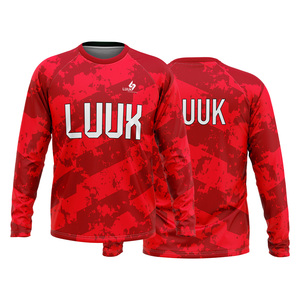 เสื้อยืดออกกำลังกายผู้ชายแขนยาว ระบายอากาศ ป้องกันแบคทีเรีย เป็นมิตรกับสิ่งแวดล้อม แห้งเร็ว พิมพ์ลายแบบรีดร้อน คอกลม ทรงเข้ารูป - Product Image 6