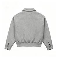 Veste courte pour homme en mélange polyester-coton, logo brodé personnalisé, coupe oversize, grande taille, veste bomber zippée à col, vêtement d'extérieur décontracté