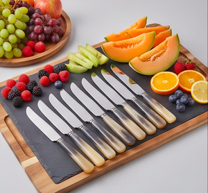 Juego de 10 cuchillos para queso de acero inoxidable con mango duradero con diseño de cuerno, cuchillos para mantequilla para tabla de quesos - Product Image 6