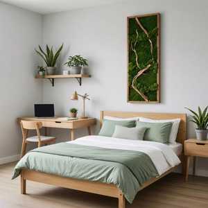 Arte de pared vertical con musgo preservado y madera flotante, decoración única para apartamentos, regalo de jubilación para profesores, acento orgánico para interiores. - Product Image 6