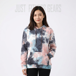 เสื้อฮู้ดผู้ชายแบบมีโลโก้สั่งทำพิเศษ ลายมัดย้อม ทรงโอเวอร์ไซส์ ผ้าฟลีซ สตรีทแวร์ ขายส่ง OEM เสื้อฮู้ดผู้ชายหลากสี ลายมัดย้อม ไซส์ S - Product Image 3