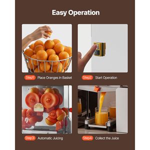 Exprimidor de Naranjas Eléctrico Automático Comercial de 120W - Exprimidor de Cítricos y Extractor de Granada, 20 Unidades por Minuto, 110V - Product Image 6