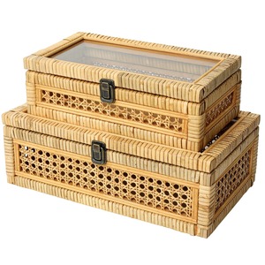Boîte à bijoux rectangulaire en corne avec couvercle, design minimaliste, finition laquée, conteneur de rangement à 1 niveau - Product Image 4