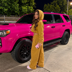 Wholesale <b>brushed</b> fleece womens sweatsuit fleece sweatsuit oversized sweatsuit for streetwear brands - Product Image 4