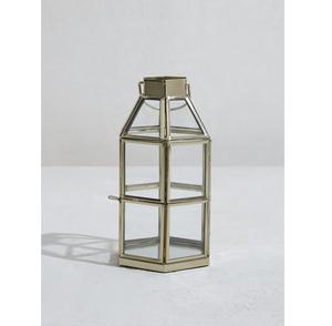 Portavelas de Latón de Diseño Novedoso, Material de Metal y Vidrio, Hecho a Mano, Personalizable, Decoración para el Hogar, Linterna de Vidrio para Velas, Pentágono - Product Image 1