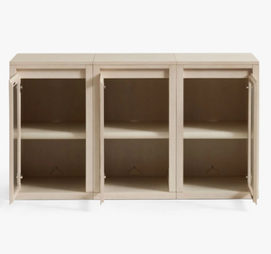 Buffet moderne en bois blanc avec porte vitrée, meuble de rangement, buffet minimaliste pour salle à manger, qualité d'exportation - Product Image 4