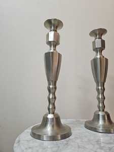 Modern <b>Silver</b> Metal Taper Candle Holder Set Aluminum <b>Candlestick</b> Stand for Home Table Decoration & Christmas Party Supplies - Product Image 2