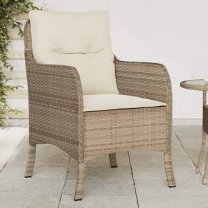 Ensemble de 2 chaises de jardin beige crème pour mobilier de patio - Product Image 1