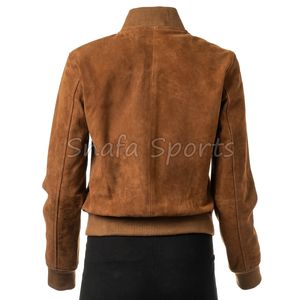 Veste en cuir élégante pour femmes, veste courte tendance de style motard, coupe ajustée, vêtements d'extérieur modernes pour l'hiver - Product Image 4