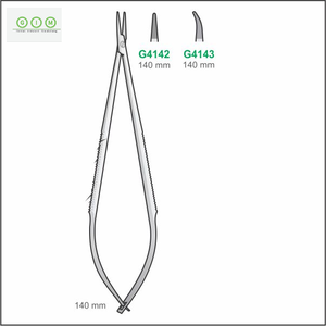 Porte-aiguilles micro en acier inoxydable, instruments chirurgicaux ophtalmiques, forceps de chirurgie oculaire avec inserts TC - Product Image 1