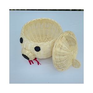 Handwoven Bear-shaped Round Organizer Eco-friendly Decorative Box for Stationery Makeup and Accessories - Product Image 4