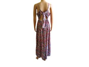 Vestido Maxi de Verano Coreano con Estampado Geométrico, Estilo Bohemio Natural Y2K, Tejido de Seda India, Cuello en V, Sin Mangas, Largo hasta el Suelo, Talla Única - Product Image 2