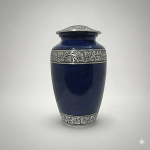 Blue Aluminum Cremation Urn Metal <b>Memorial</b> Ashes Casket Custom Decorative Adult Burial <b>Keepsake</b> with Velvet Bag - Product Image 4