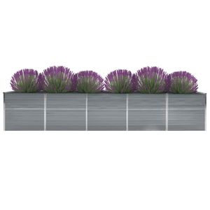 Jardinières et bacs à fleurs surélevés en acier galvanisé gris 157,5 x 31,5 x 30,3 pouces - Product Image 2