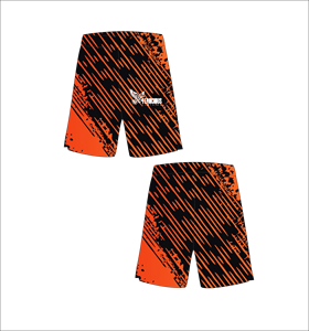 Ferocious Clothing Men's Orange <b>Black</b> Striped <b>Board</b> Shorts Quick Dry Elastic Waist Casual Short Shorts Sublimation Print - Product Image 1