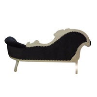 Sofá Cleopatra Clásico, Sofá Cama Chaise Longue, Sofá de Hierro y Madera Tallado a Mano, Diván para Amueblar una Sala de Estar de Estilo Antiguo