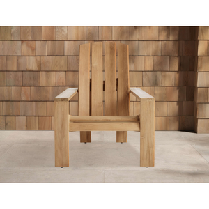 Sillón de Exterior Contemporáneo de Teca Sólida con Respaldo Ergonómico, Diseño de Líneas Limpias, Muebles de Patio de Lujo Resistentes a la Intemperie - Product Image 6