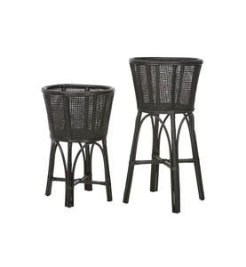 Rattan greenery basket holder flower plant <b>pot</b> <b>stand</b> outdoor garden balcony decor accessories - Product Image 6