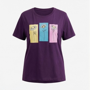 Camiseta básica de algodón de alta calidad para mujer, holgada, de manga corta, personalizable en color, ropa suave de primera calidad. - Product Image 1