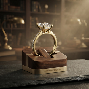 Bague de fiançailles en or jaune avec diamant taille émeraude et pierres pavées sur les côtés pour femme, bijoux fins de mariée - Product Image 1