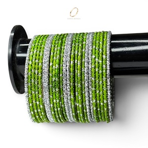 Juego de Brazaletes de Acero Inoxidable Verde para Niñas, Diseño de Lujo, Joyería de Moda India para Fiestas, Fabricante Mayorista - Product Image 5